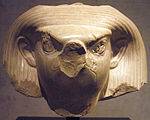 Head of Falcon God - Front - 12th Dynasty, Staatliches Museum Ägyptischer Kunst München, ÄS 7077