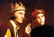 Henry VI (Jeffrey T. Heyer) and the young Earl of Richmond (Ashley Rose Miller) in the West Coast premiere of The Plantagenets: The Rise of Edward IV, staged at Pacific Repertory Theatre in 1993 Henry6th2shot.jpg