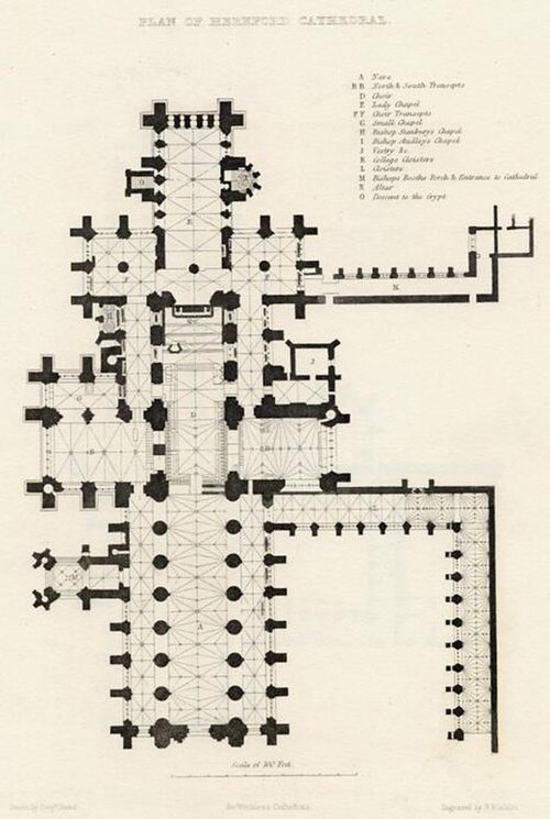 A plan of the cathedral published in 1836