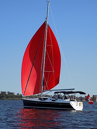 Hunter 45 DS flying a spinnaker Hunter 45 DS sailboat with spinnaker 1137.jpg