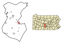 Umístění Mount Union v Huntingdon County, Pennsylvania.