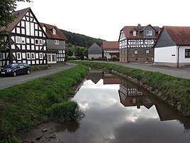 The Treisbach stream characterizes the village