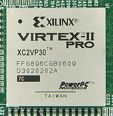 A Virtex-II Pro Ic-photo-Xilinx--XC2VP30-FFG896CGB0609--(Vertex-II Pro--PowerPC-CPU).JPG