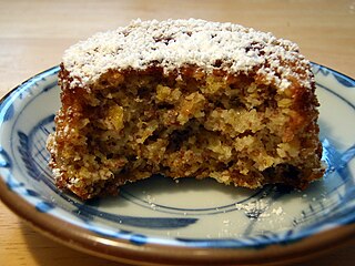 <span class="mw-page-title-main">Clementine cake</span> Cake flavored primarily with clementines.