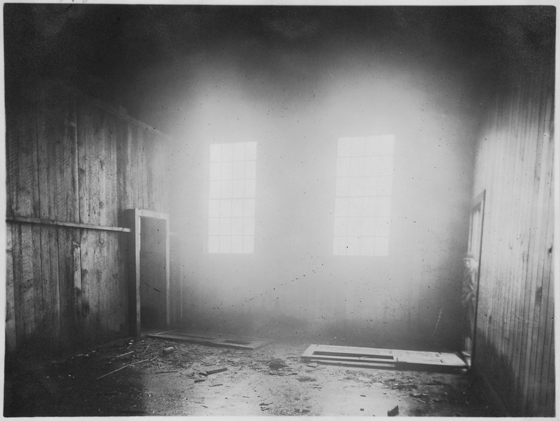 File:Interior of Town Hall after seizure by bureau o Education in 1915. Person in doorway is unidentified. - NARA - 297409.tif