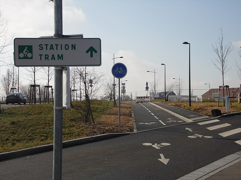 File:Intermodalité vélos tram Avenue Rhin Strasbourg.JPG