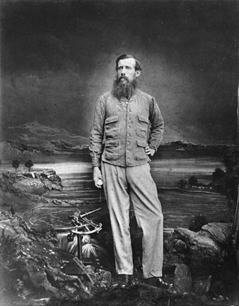 John Hanning Speke c. 1863. Speke was the Victorian explorer who first reached Lake Victoria in 1858, returning to establish it as the source of the Nile by 1862.[66]