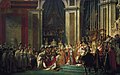 ダヴィッド『ナポレオン一世の戴冠式と皇妃ジョゼフィーヌの戴冠』1806-07年。油彩、キャンバス、621 × 979 cm。ルーヴル美術館[82]。