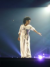 Jackson performing during the Rock Witchu Tour. Janet Jackson 19.jpg