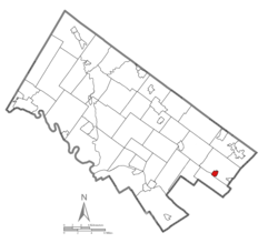 Location of Jenkintown in Montgomery County, Pennsylvania.