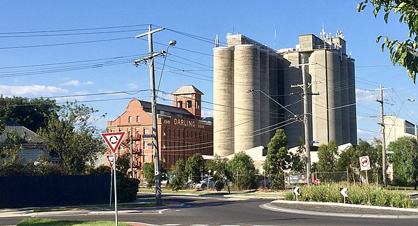 The John Darling & Son flour mill in Albion, Victoria.