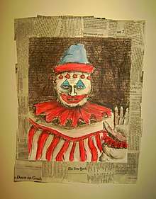 Bild van eunen Clown, dat John Wayne Gacy teuke.