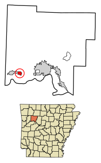 Johnson County Arkansas Incorporated and Unincorporated areas Hartman Highlighted 0530520.svg
