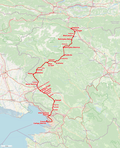 Vorschaubild für Bahnstrecke Jesenice–Trieste Campo Marzio