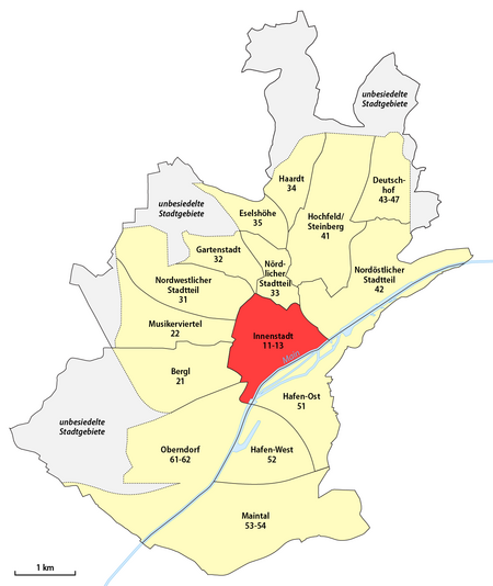 Karte Schweinfurt, Stadtteil 11 13 Innenstadt