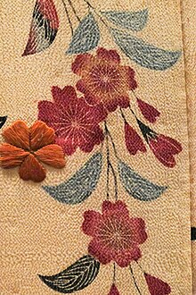 Kosode (Flower carts and clouds pattern).Detail. Matsuzakaya Collection.jpg