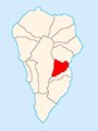 Map of La Palma showing Breña Alta