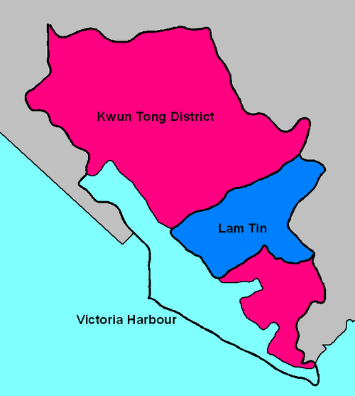 Map showing Lam Tin