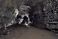 Good view of the interior of Lava River Cave in Oregon showing intact wall linings.