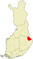 Location of Lieksa in Finland