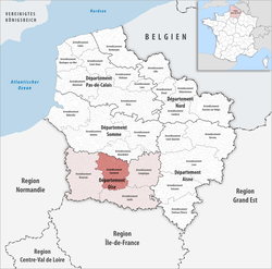 Clermont arrondissementinin Hauts-de-France'taki konumu