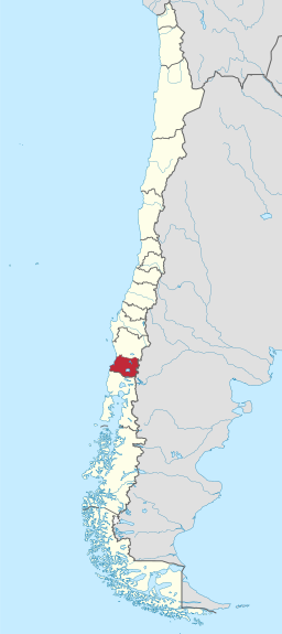 Los Ríos, in red, in Chile