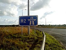 Start of the motorway north of Ashbourne M2 Ireland RCS Sign.jpg