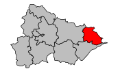 Lage des Kantons Cirey-sur-Vezouze im Arrondissement Lunéville
