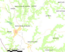 Mapa obce Saint-Étienne-de-Maurs