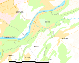 Mapa obce Beure