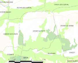 Mapa obce Crosey-le-Petit