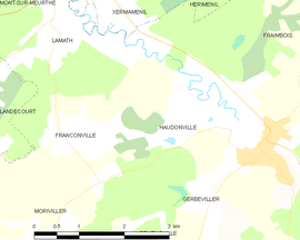 Mapa obce Haudonville