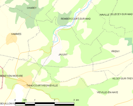Mapa obce Jaulny