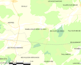 Mapa obce Rambluzin-et-Benoite-Vaux