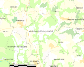 Mapa obce Menthonnex-sous-Clermont