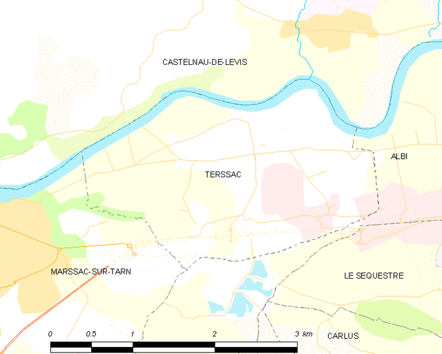 Poziția localității Terssac