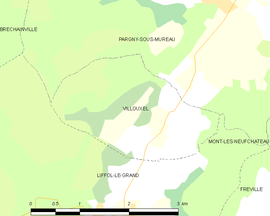 Mapa obce Villouxel
