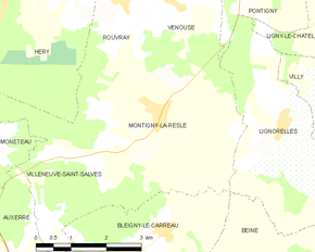 Poziția localității Montigny-la-Resle