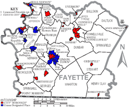Kaart van Fayette County