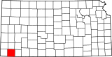 Map of Kansas highlighting Stevens County.svg