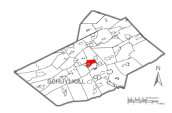 Map of Schuylkill County, Pennsylvania Highlighting Norwegian Township