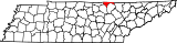 Map of Tennessee highlighting Pickett County.svg