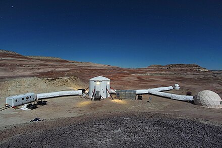 The Mars Desert Research Station with all of its modules, 2020