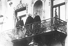 All three Scandinavina kings together in Malmo 18 December 1914 Meeting of Scandinavian kings 2.jpeg