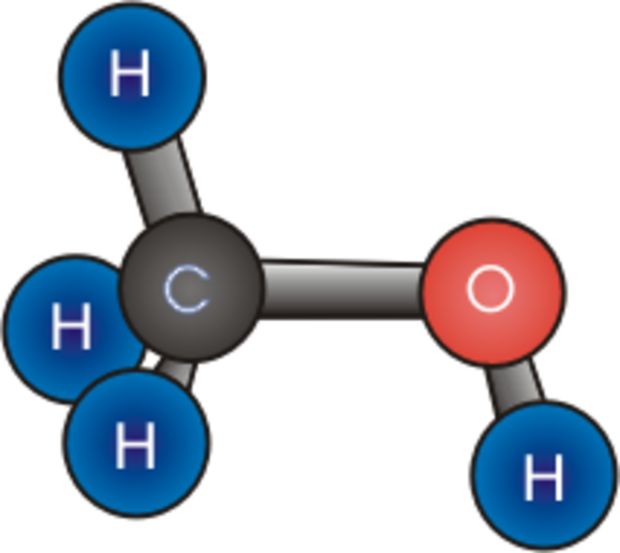 Молекула спирта схема
