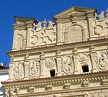 Mikolaj Przybyla's House attic (1615), Polish-style mannerism (Lublin type), Kazimierz Dolny Mikolaj Przybyla`s house attic in Kazimierz Dolny in Poland.JPG