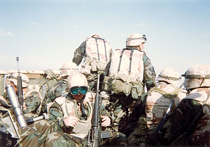 File:Mortar Section, Weapons Platoon, B Company, 1st Battalion, 3d Marines in the Gulf War, February 1991.jpg