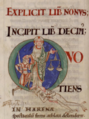 Ms 169, fol. 88V. Le Christ écrase sous ses pieds Satan. Moralia in Job. Bibliothèque municipale de Dijon.