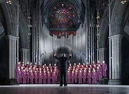 Prize winning photo of the Nidaros Cathedral Boys' Choir taken in the Nidaros Cathedral in front of the new organ by Dag Asle Lango in 2014. NGK-press-picture 2014.jpg