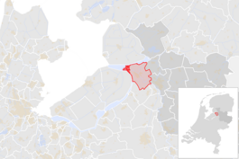 Locatie van de gemeente Kampen (gemeentegrenzen CBS 2016)